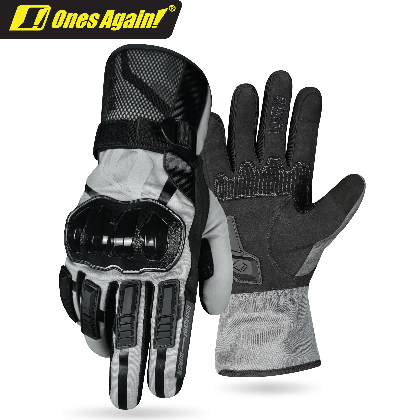 MG21 Guantes de invierno para motocicleta, prácticos guantes impermeables y cálidos anticaídas