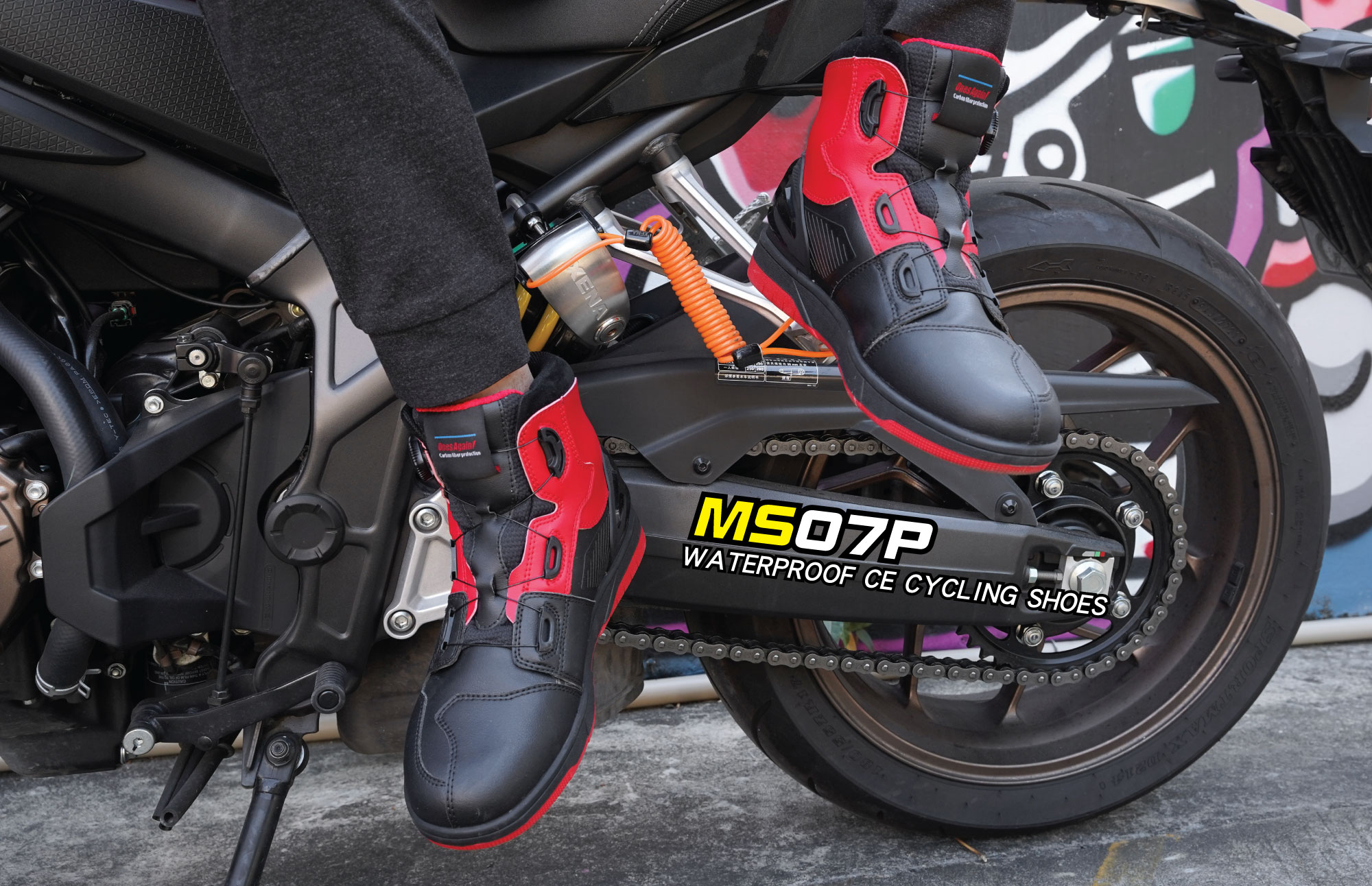 MS07P Zapatos impermeables para ir al trabajo para motociclismo, protección de fibra de carbono, zapatos de seguridad informales antiimpactos