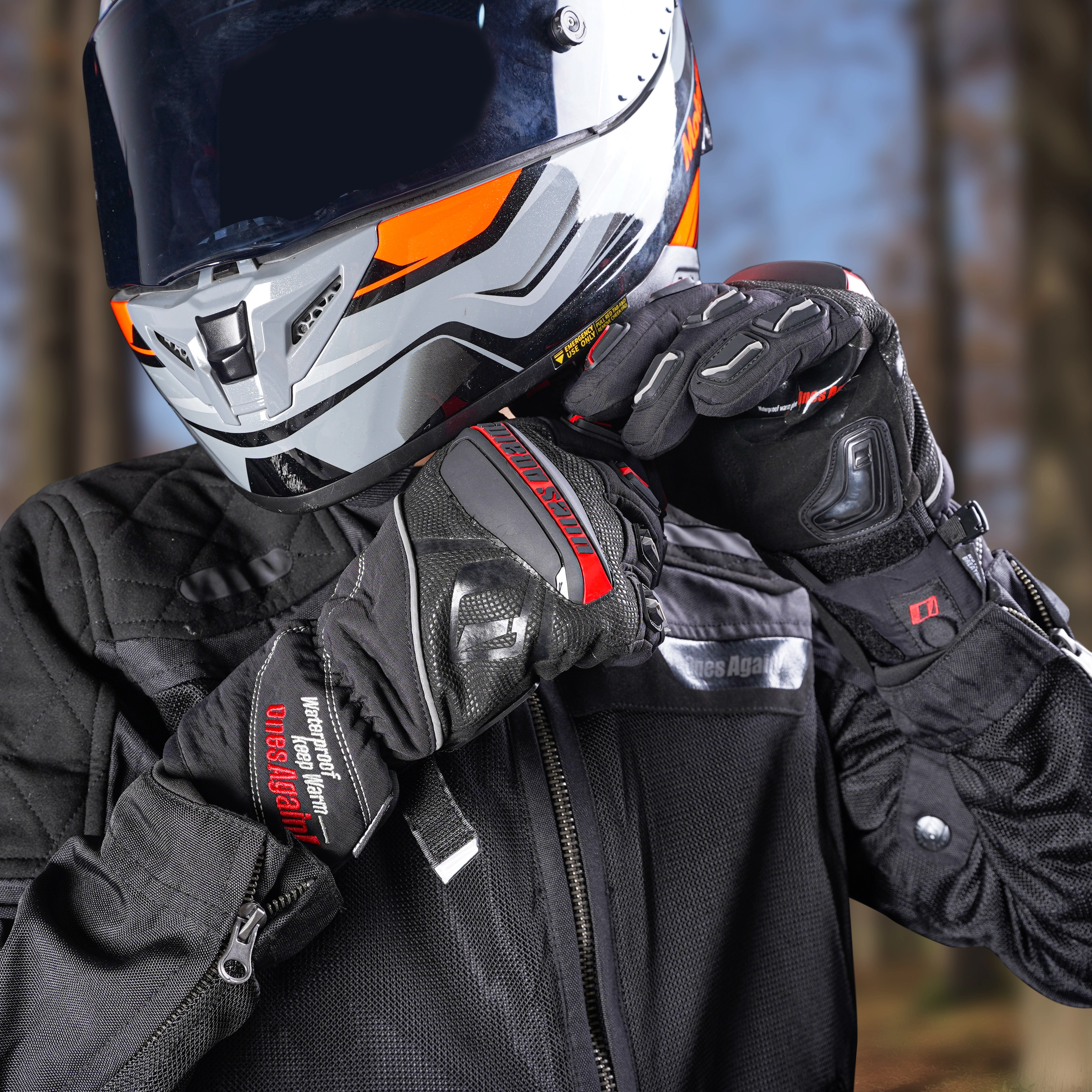 MG01 Guantes de moto de invierno Cálidos e impermeables TPU Hard Shell Thunder V1