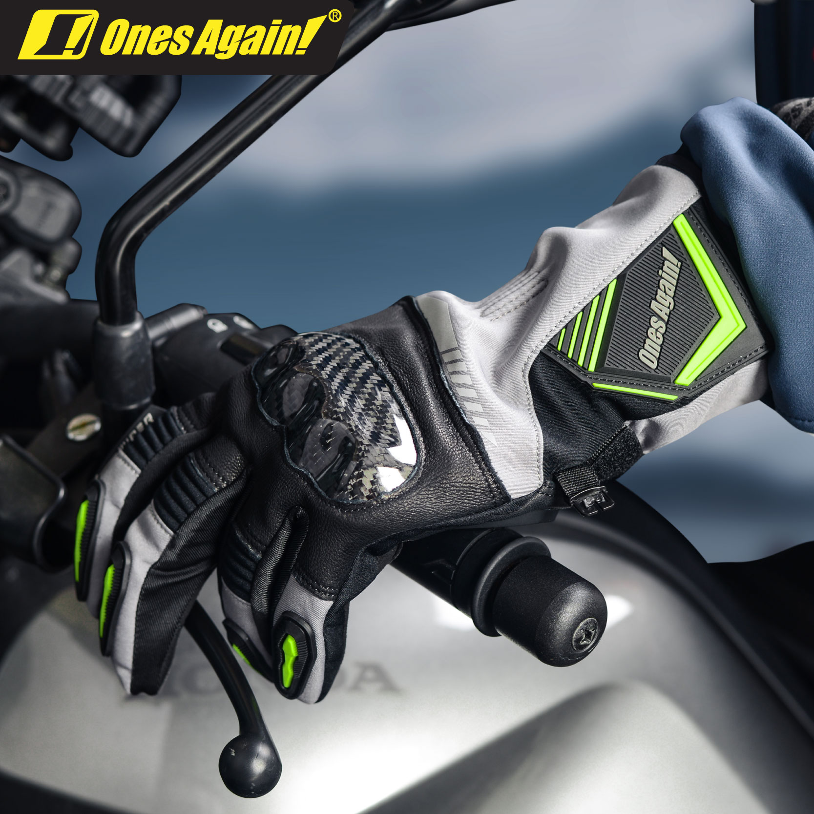 MG24 Guantes de moto de invierno para ir al trabajo Protección de fibra de carbono Cálidos e impermeables Thunder Frost 2