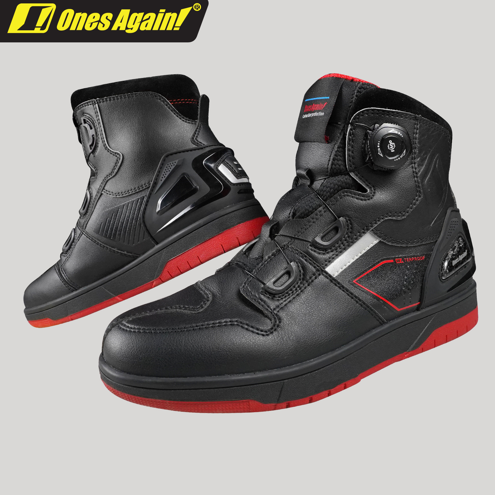 MS07P Zapatos impermeables para ir al trabajo para motociclismo, protección de fibra de carbono, zapatos de seguridad informales antiimpactos