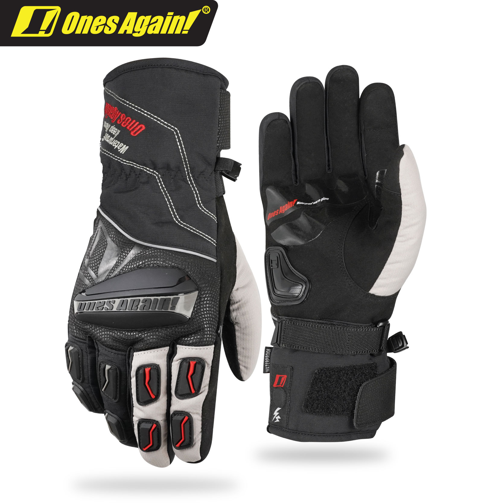 MG01 Guantes de moto de invierno Cálidos e impermeables TPU Hard Shell Thunder V1