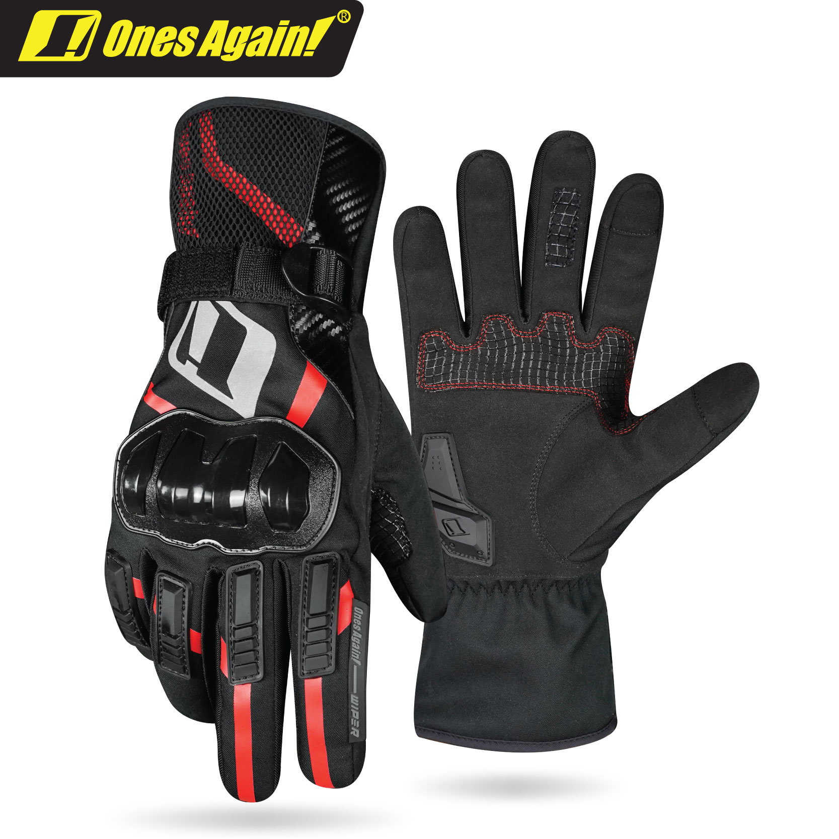 MG21 Guantes de invierno para motocicleta, prácticos guantes impermeables y cálidos anticaídas